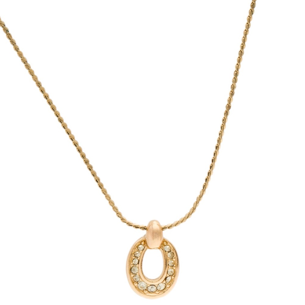 Vintage Christian Dior Gold Toned Pendant Necklace